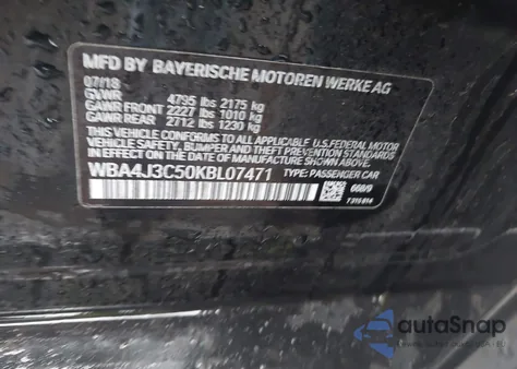 2019 BMW 430I Gran Coupe xDrive z USA, uszkodzony, nr VIN WBA4J3C50KBL07471